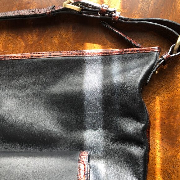 Brahmin Black Leather Satchel Handbag – Classic Style, Pre-Owned, Good Condition - Picture 4 of 14